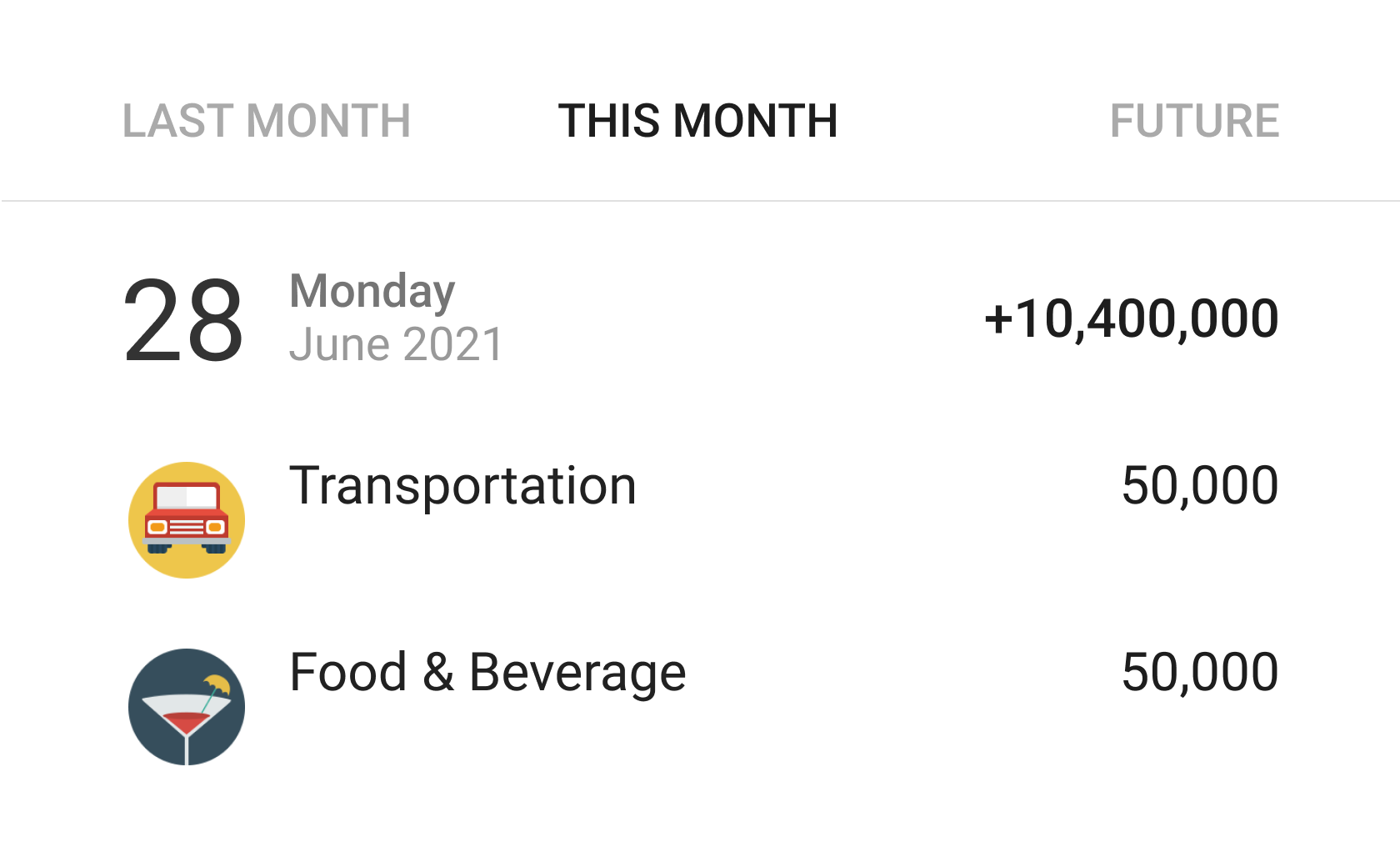 Simple money tracker